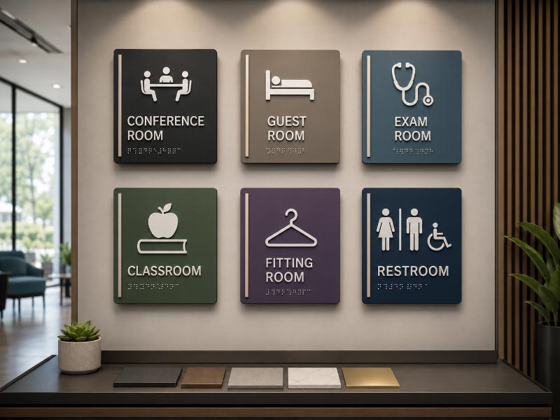 Custom ADA signs for offices hotels hospitals schools and retail spaces