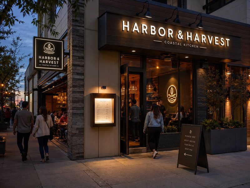 Best restaurant sign types including channel letters, blade sign and illuminated light box