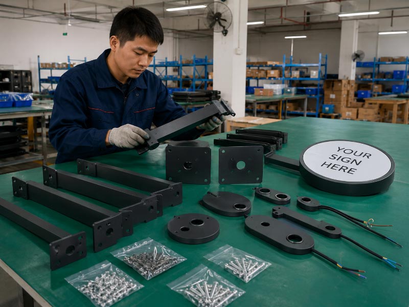 Blade sign bracket preparation