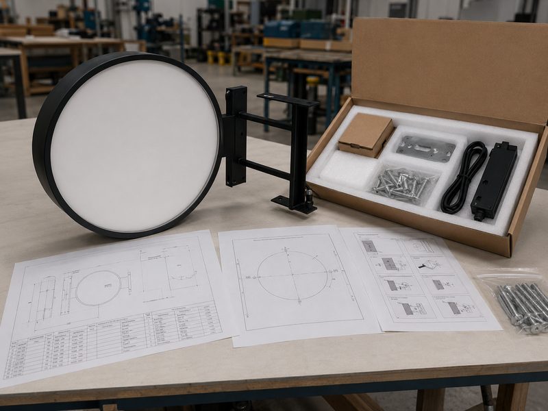 Blade sign installation-ready delivery