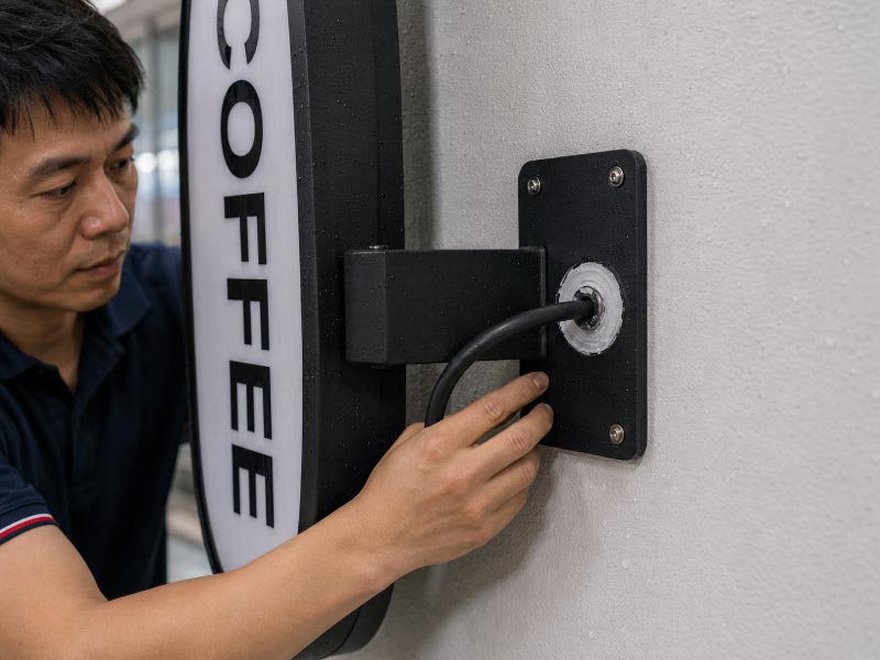 Blade sign wall sealing