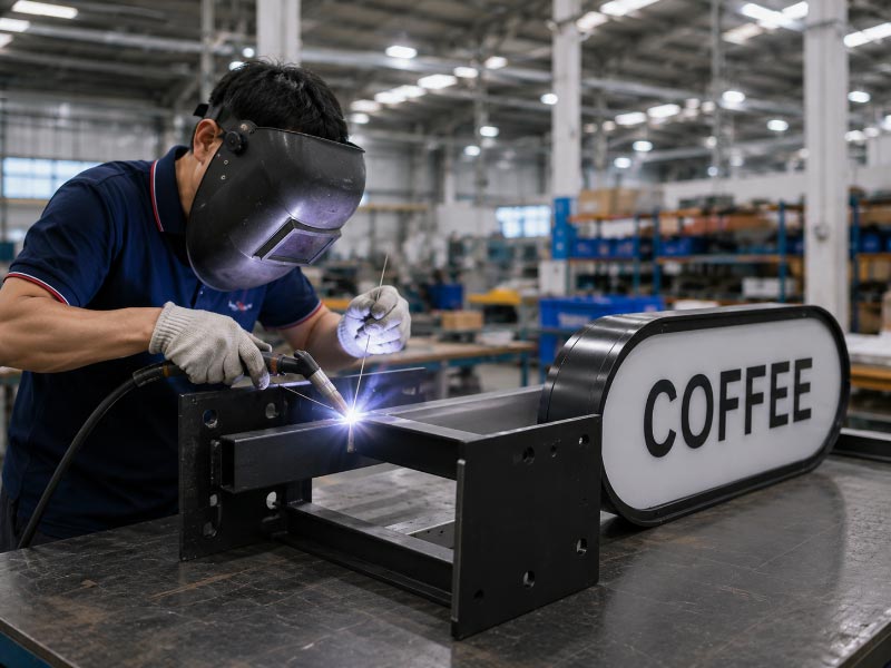 Blade sign welding process