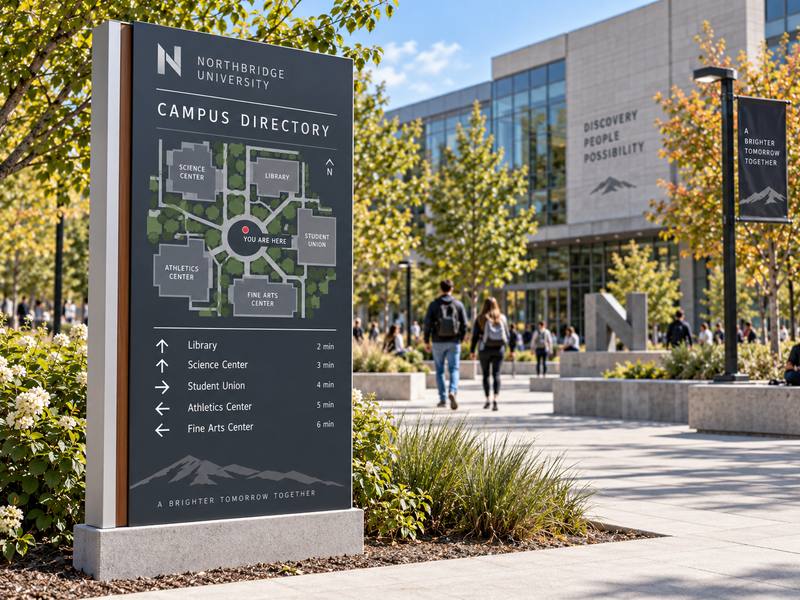 Campus directory and map sign