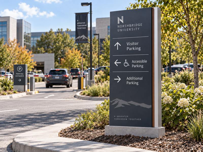 Campus parking and regulatory sign