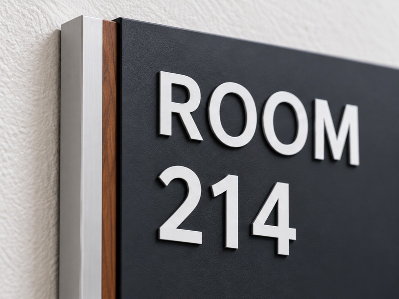 Tactile characters on campus accessible signage