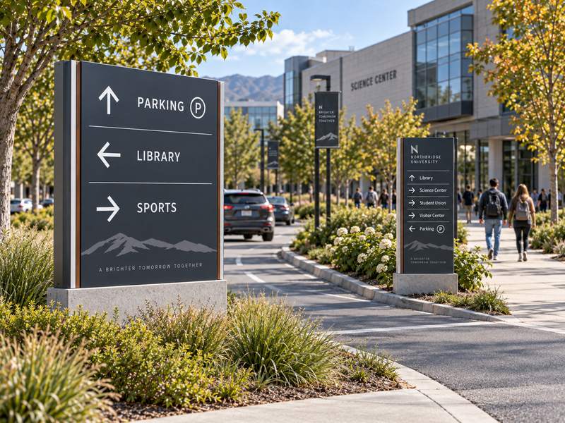 Campus wayfinding viewing distance and information density
