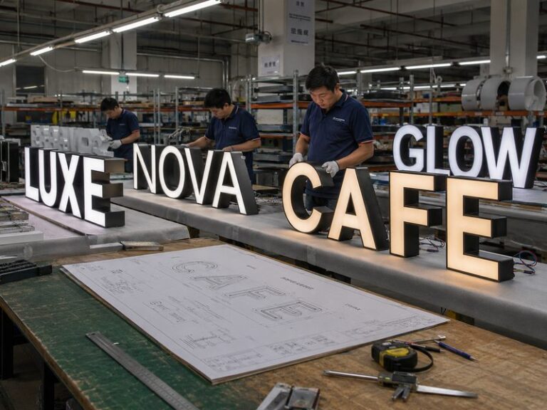 Sign shop outsourcing custom channel letter manufacturing to a professional sign factory