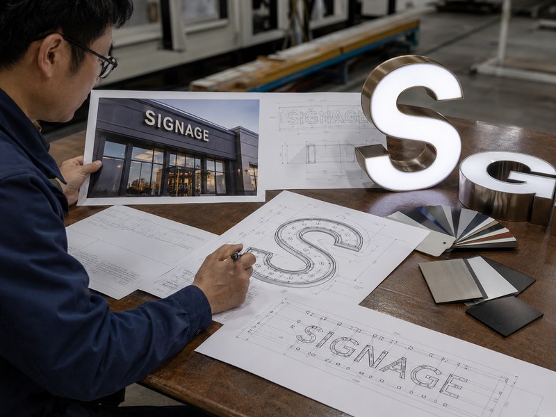 Storefront photos, dimensions and drawings reviewed before channel letter production