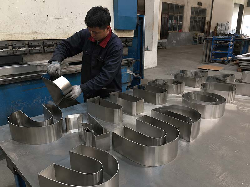 CNC bending process for channel letter returns