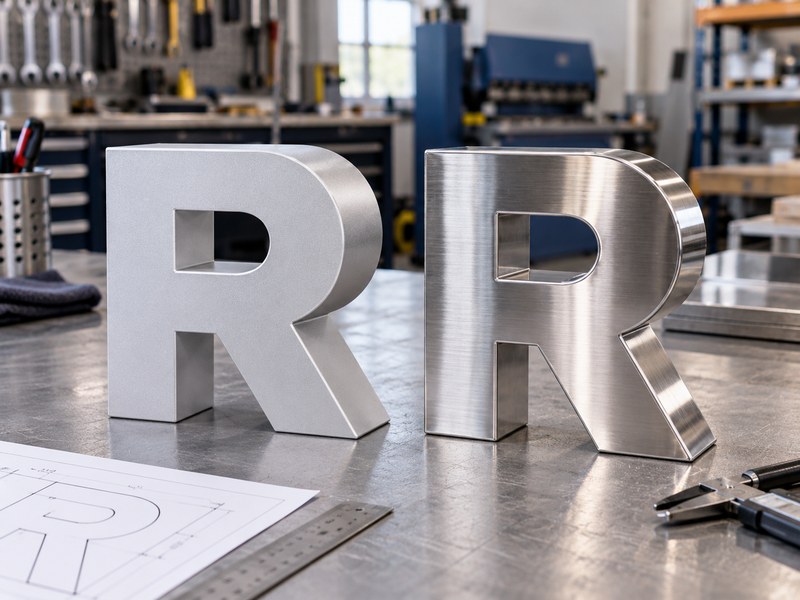 Aluminum and stainless steel channel letter returns