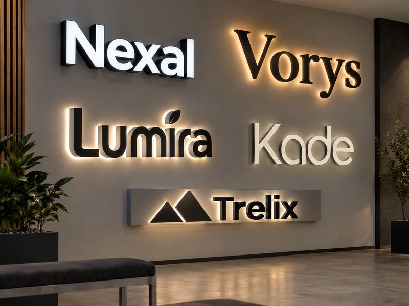 Different channel letter structures for complex commercial logos