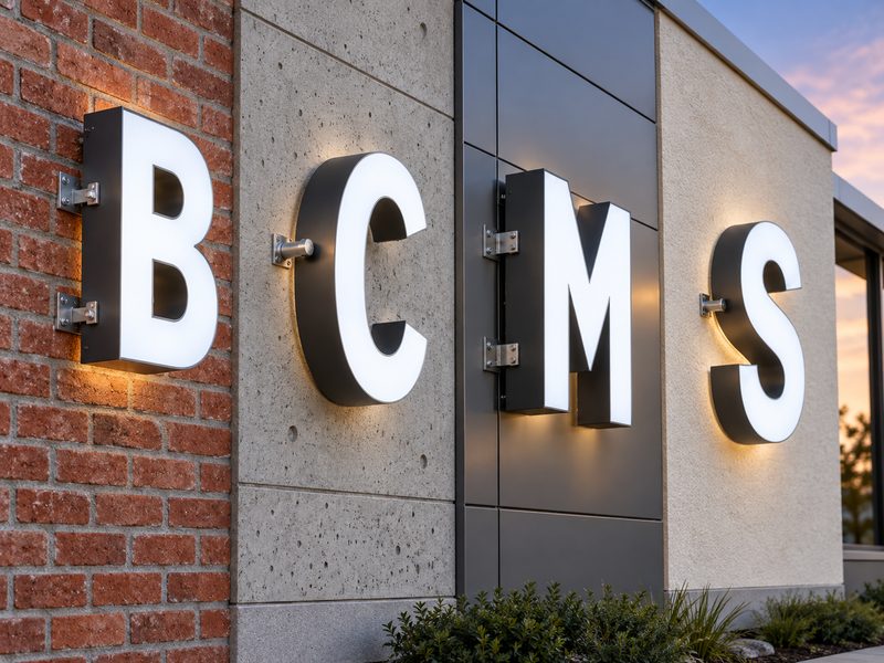 Channel letter mounting on brick, concrete, metal panel and EIFS walls