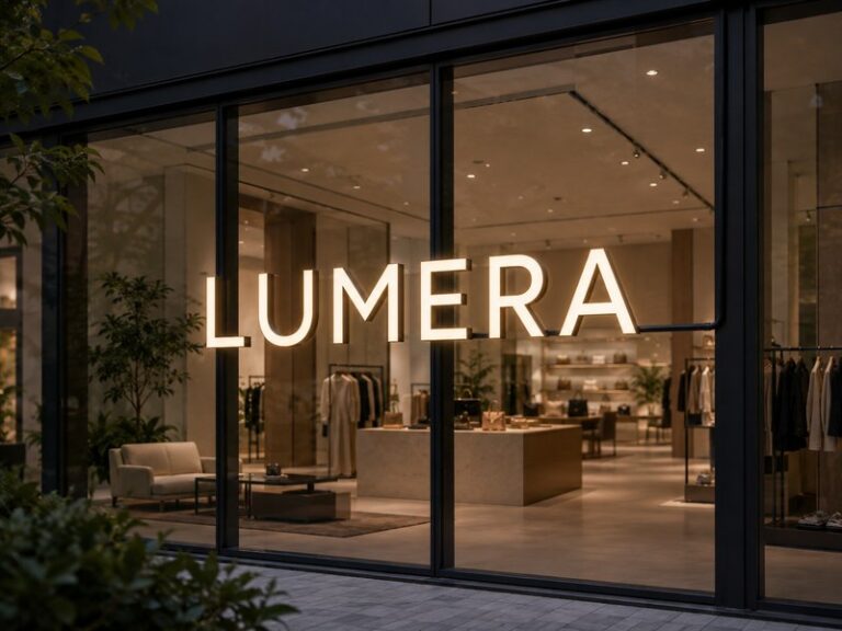 Channel letters with concealed wiring installed on a modern commercial glass wall