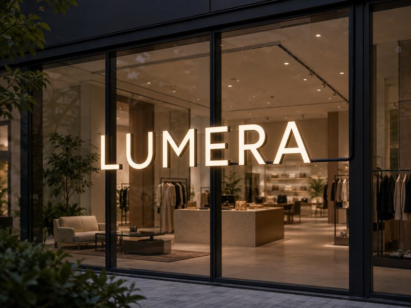 Channel letters with concealed wiring installed on a modern commercial glass wall