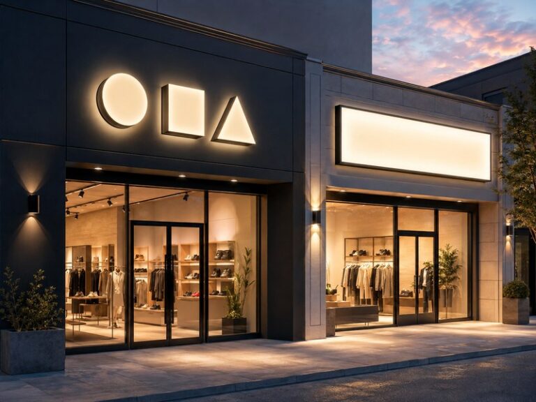 Channel letters vs LED light boxes on modern commercial storefronts