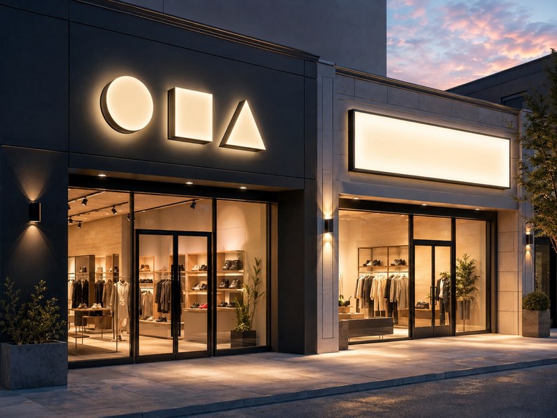Channel letters vs LED light boxes on modern commercial storefronts
