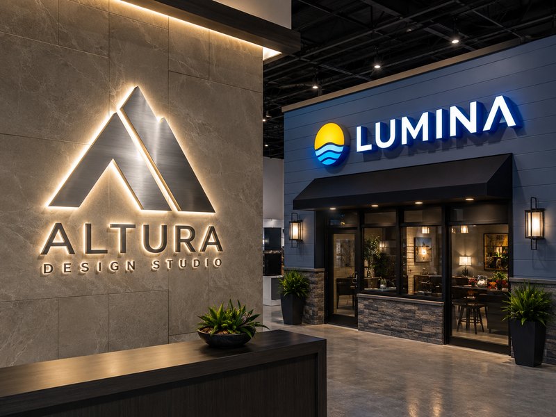 Stainless steel and aluminum channel letters selected for different commercial applications