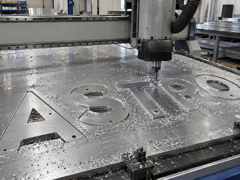 CNC router cutting aluminum channel letter backs with accurate contours