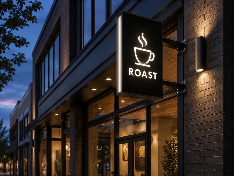 Custom LED blade signs for commercial storefronts
