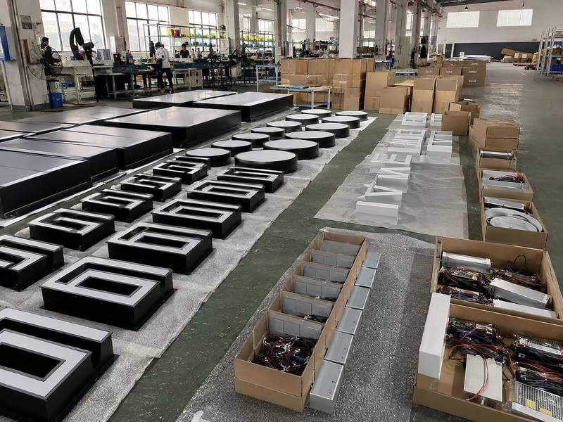 Custom sign orders divided into production batches for two qualified suppliers