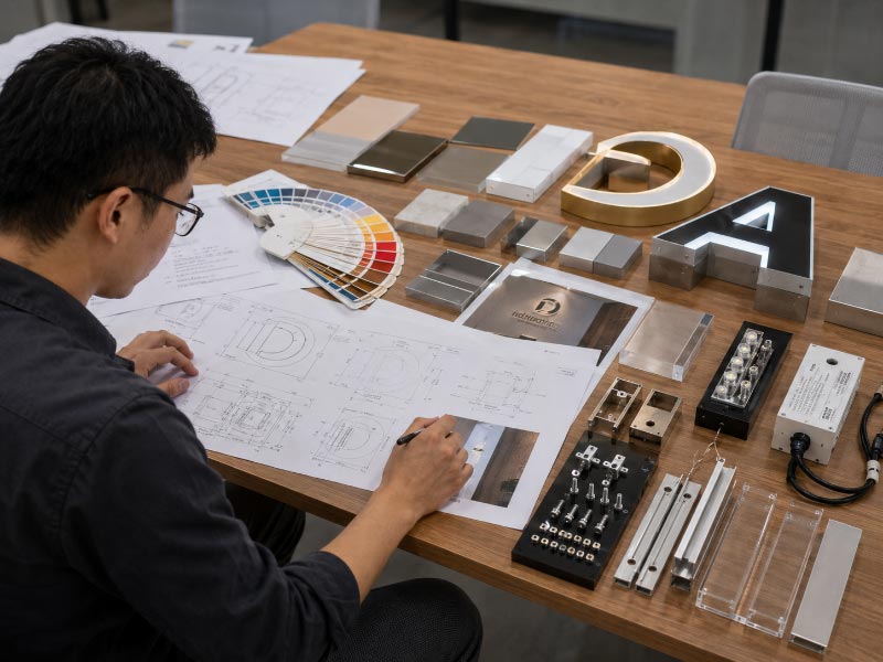Custom sign order checklist with logo files materials and accessories