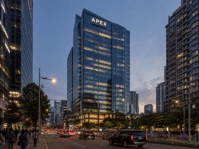 Effective illuminated high-rise building sign designed for clear long-distance recognition