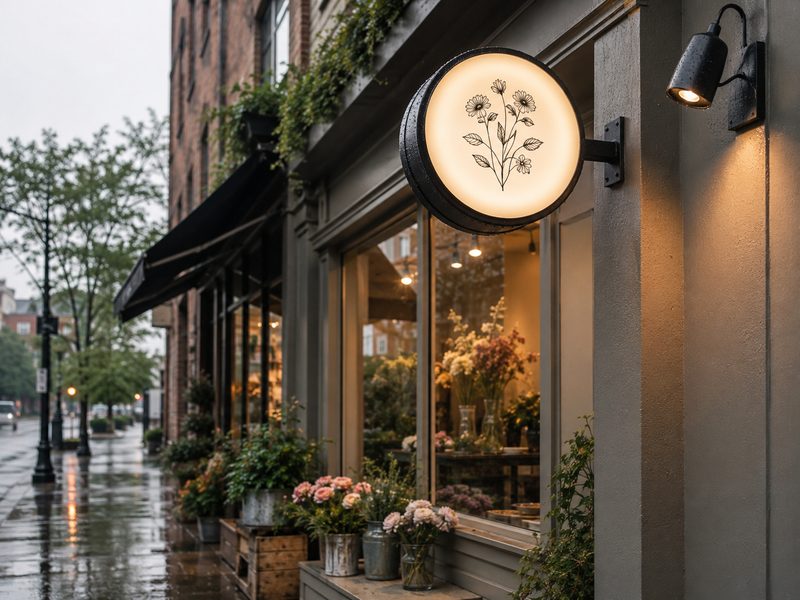 Flower shop blade sign case