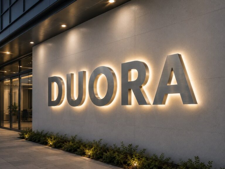Stainless steel halo-lit channel letters with an even wall glow and controlled stand-off distance