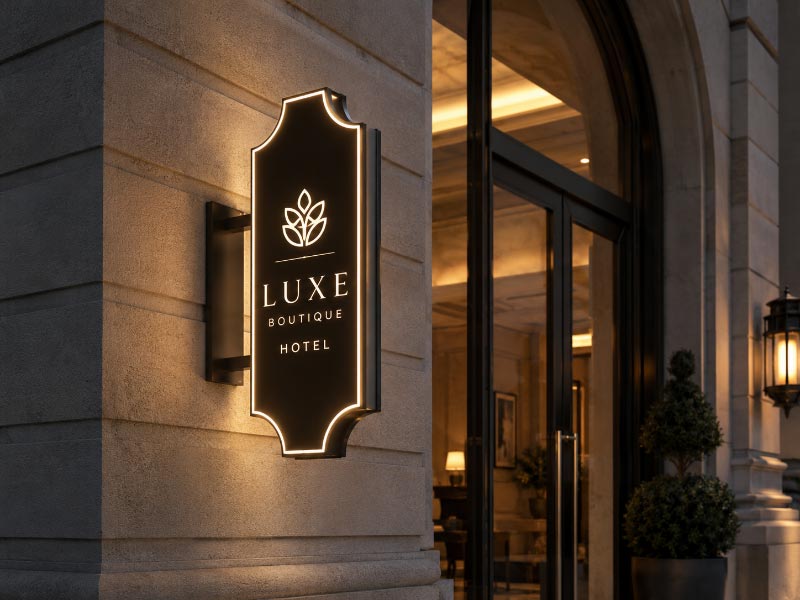 Hotel custom blade sign case