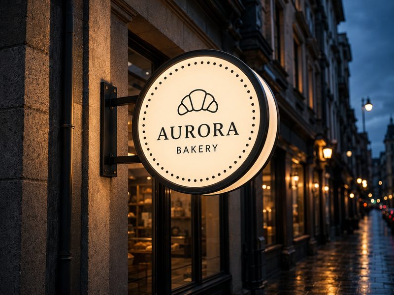 Illuminated double-sided blade sign