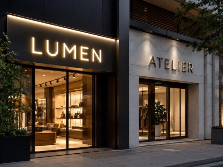 Illuminated and non-illuminated custom signs for commercial storefronts