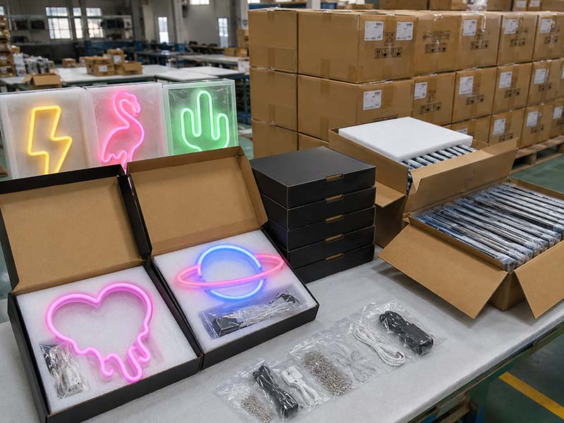 Export packaging for wholesale LED neon sign shipments