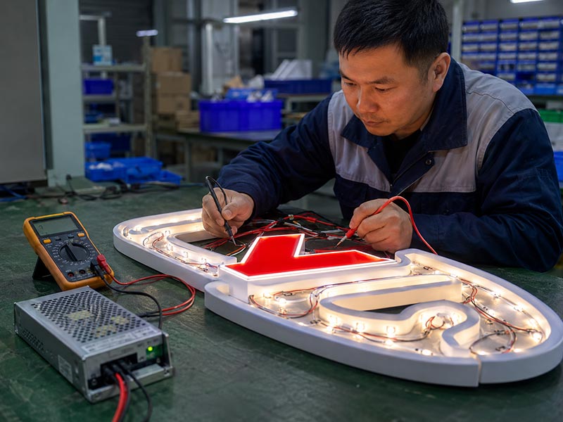 Inspecting LED modules and wiring for quality