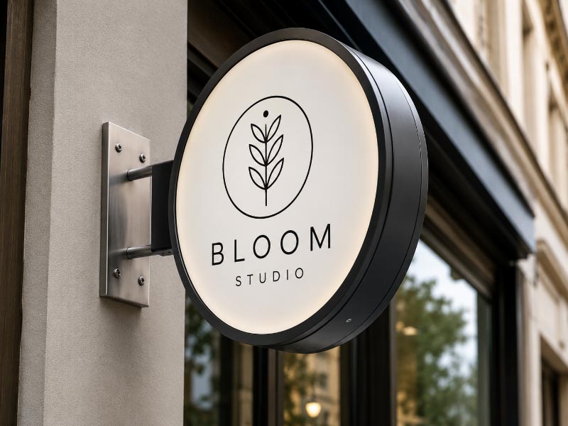 Metal frame blade signs