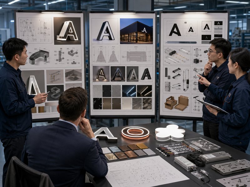 OEM ODM and hybrid sign manufacturing models compared through real project materials