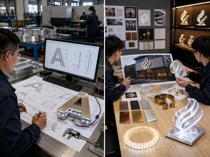 OEM specification-based sign manufacturing compared with ODM sign concept developmentOEM specification-based sign manufacturing compared with ODM sign concept development