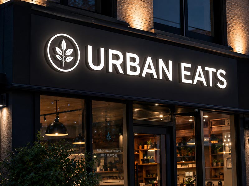 Outdoor LED storefront sign with strong visibility, waterproof construction, and professional installation