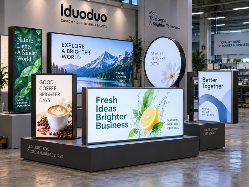 Outdoor LED light box installation showing mounting and site requirements that affect total project cost