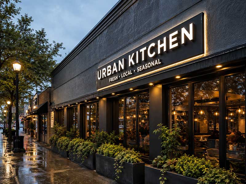 Waterproof outdoor LED restaurant sign for storefront use
