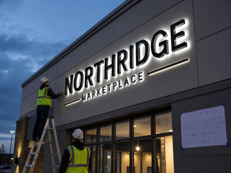 Production-ready channel letters installed accurately on an exterior retail storefront
