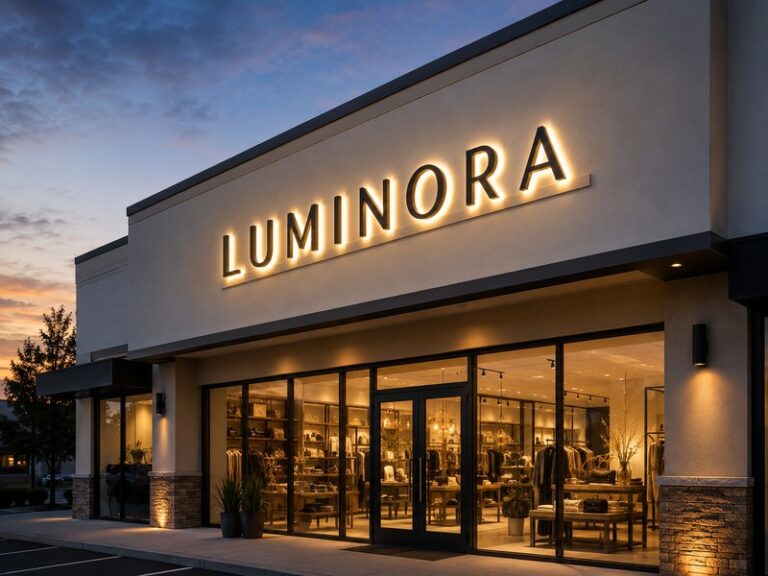 Raceway-mounted illuminated channel letters installed on a commercial storefront
