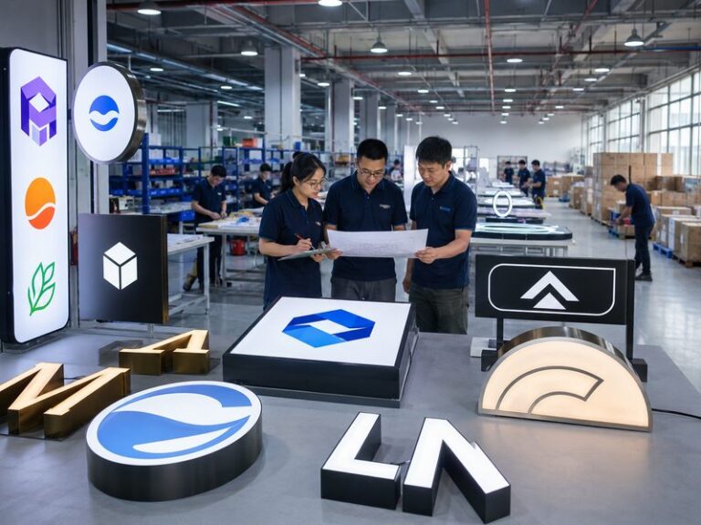 Reliable commercial sign manufacturer producing channel letters, light boxes, and custom logo signs