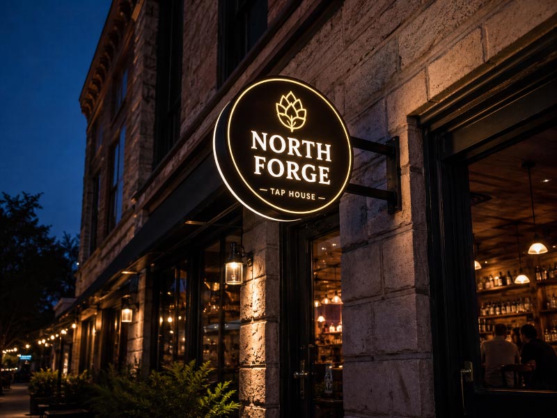 Restaurant and bar blade signs