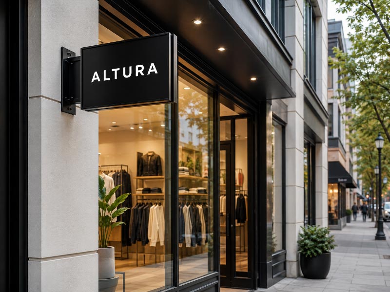 Retail storefront LED blade signs