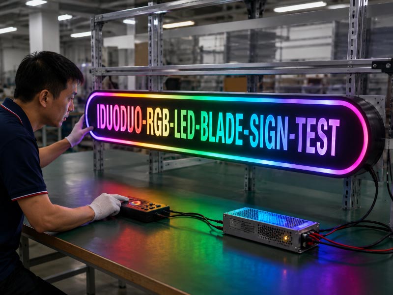 RGB LED blade sign test