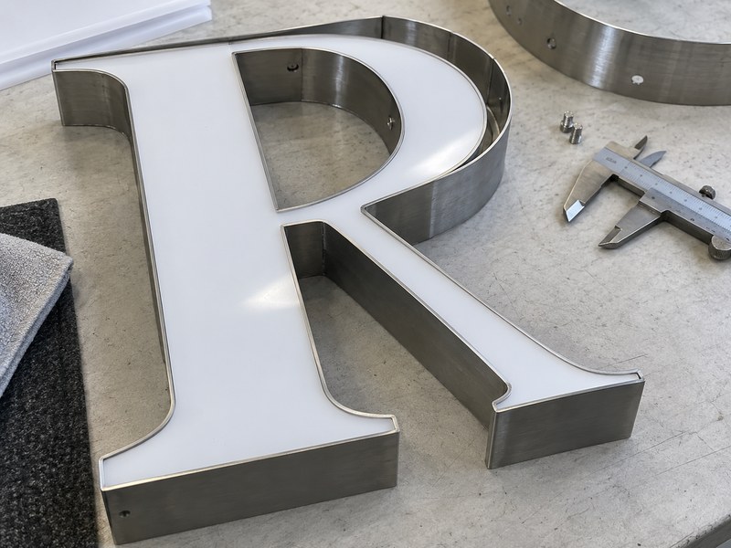 Thin strokes, narrow terminals and tight counters on a serif channel letter