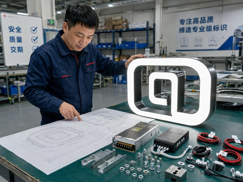 Electrical specification check before custom sign production