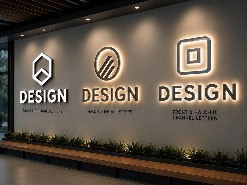 Front-lit, halo-lit and dual-lit channel letters for different sign lighting applications