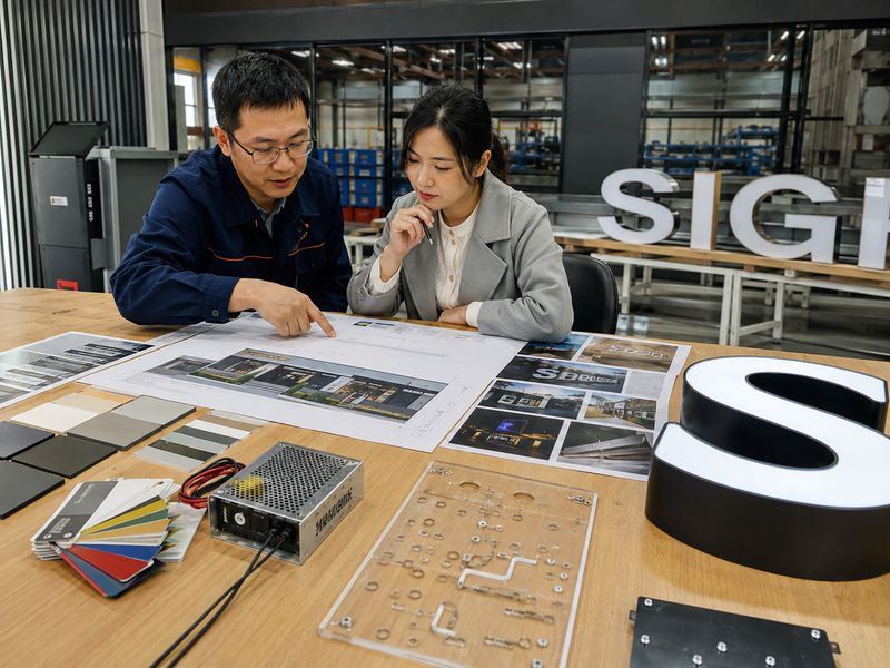 Custom sign details reviewed before production and installation