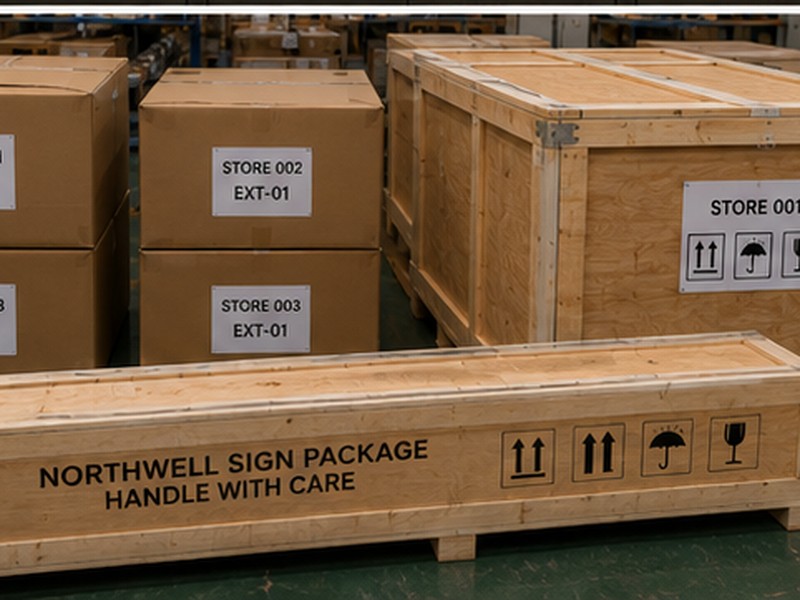 Quality inspection accessories and export packing for a complete sign package